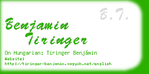 benjamin tiringer business card