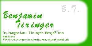 benjamin tiringer business card